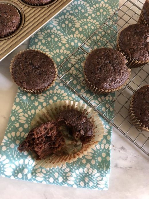 Chocolate Whole Wheat Zucchini Muffins - Lynn's Kitchen Adventures