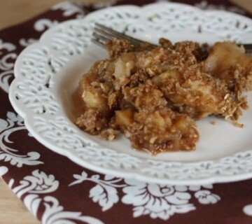 Slow Cooked Caramel Apple Crisp is perfect for fall.