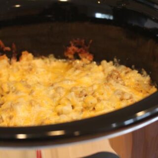 Slow Cooker Cheeseburger Casserole - The Quicker Kitchen