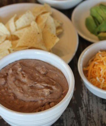 homemade slow cooked refried beans