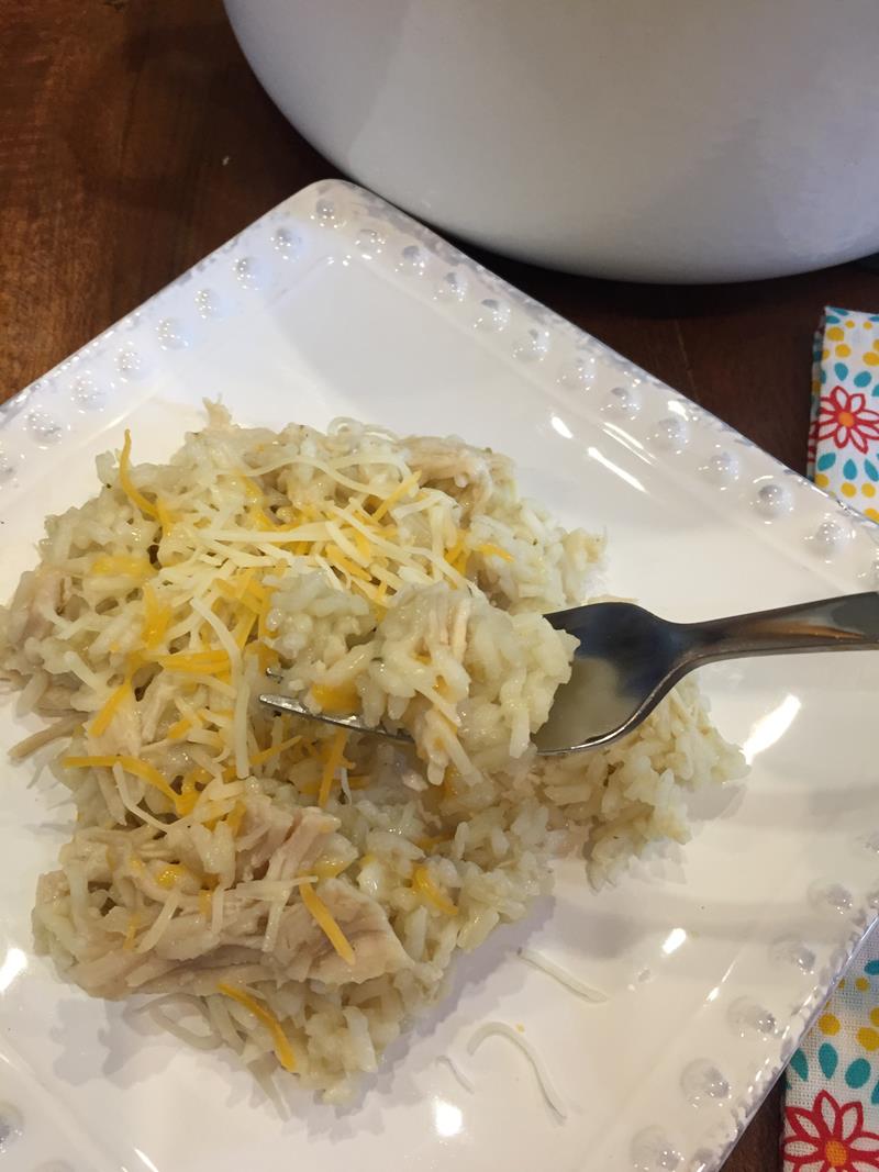 One Pot Green Chili Rice with Chicken - Lynn's Kitchen Adventures