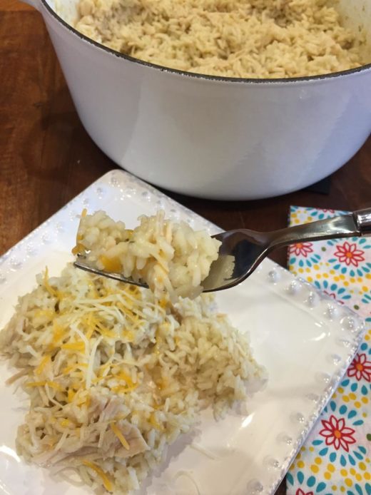 One Pot Green Chili Rice with Chicken - Lynn's Kitchen Adventures