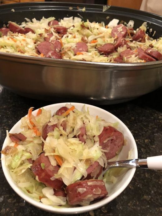 Fried Cabbage and Kielbasa - Lynn's Kitchen Adventures