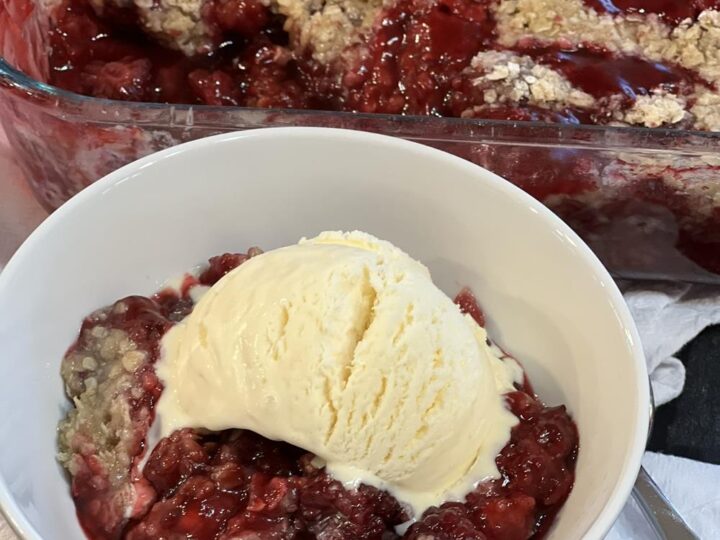 Blackberry Cobbler in a Mug {Plus a Microwave Cleaning Hack