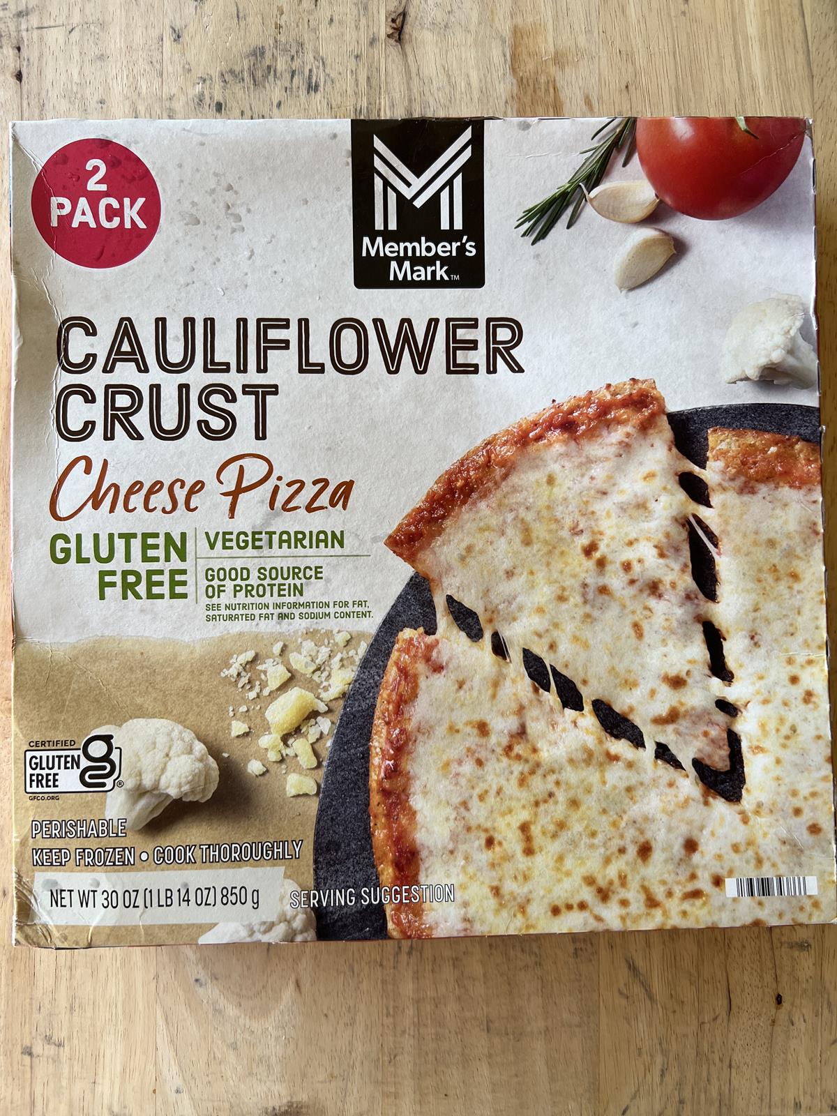 Member's Mark Gluten Free pizza box