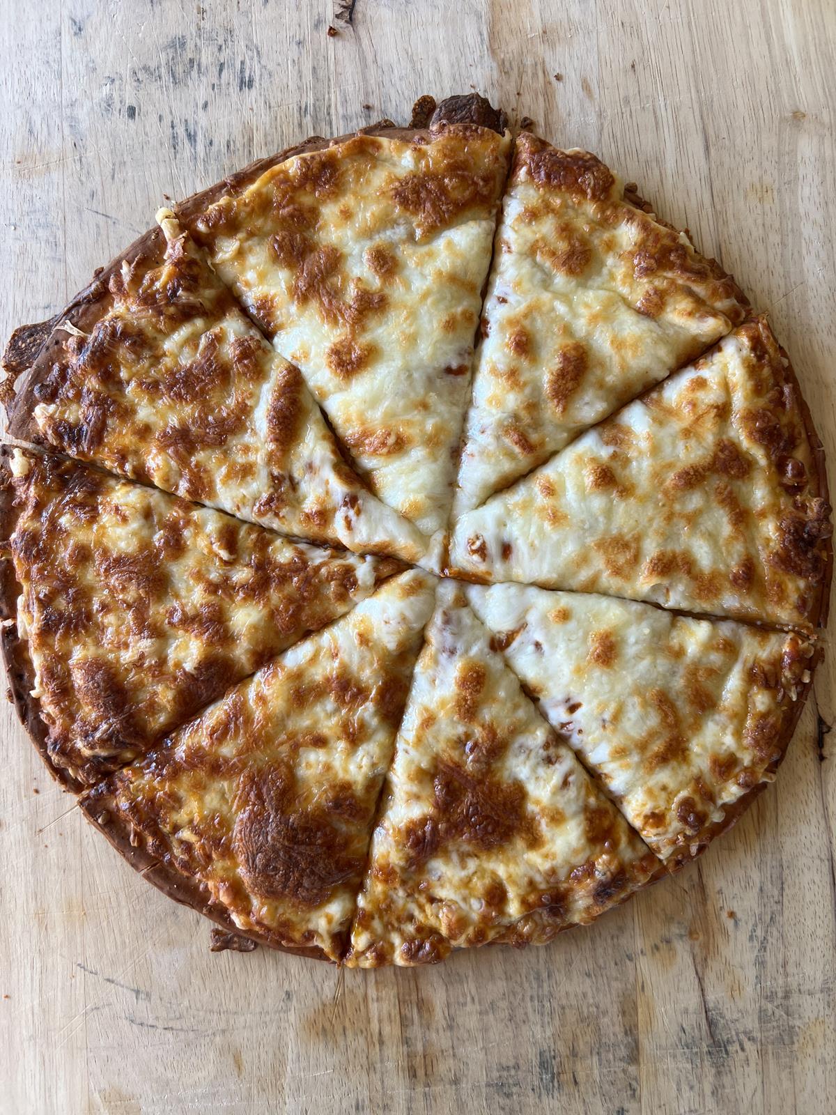 Member's Mark Gluten Free Pizza baked and cut into pieces