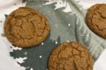 molasses cookies on Christmas napkins