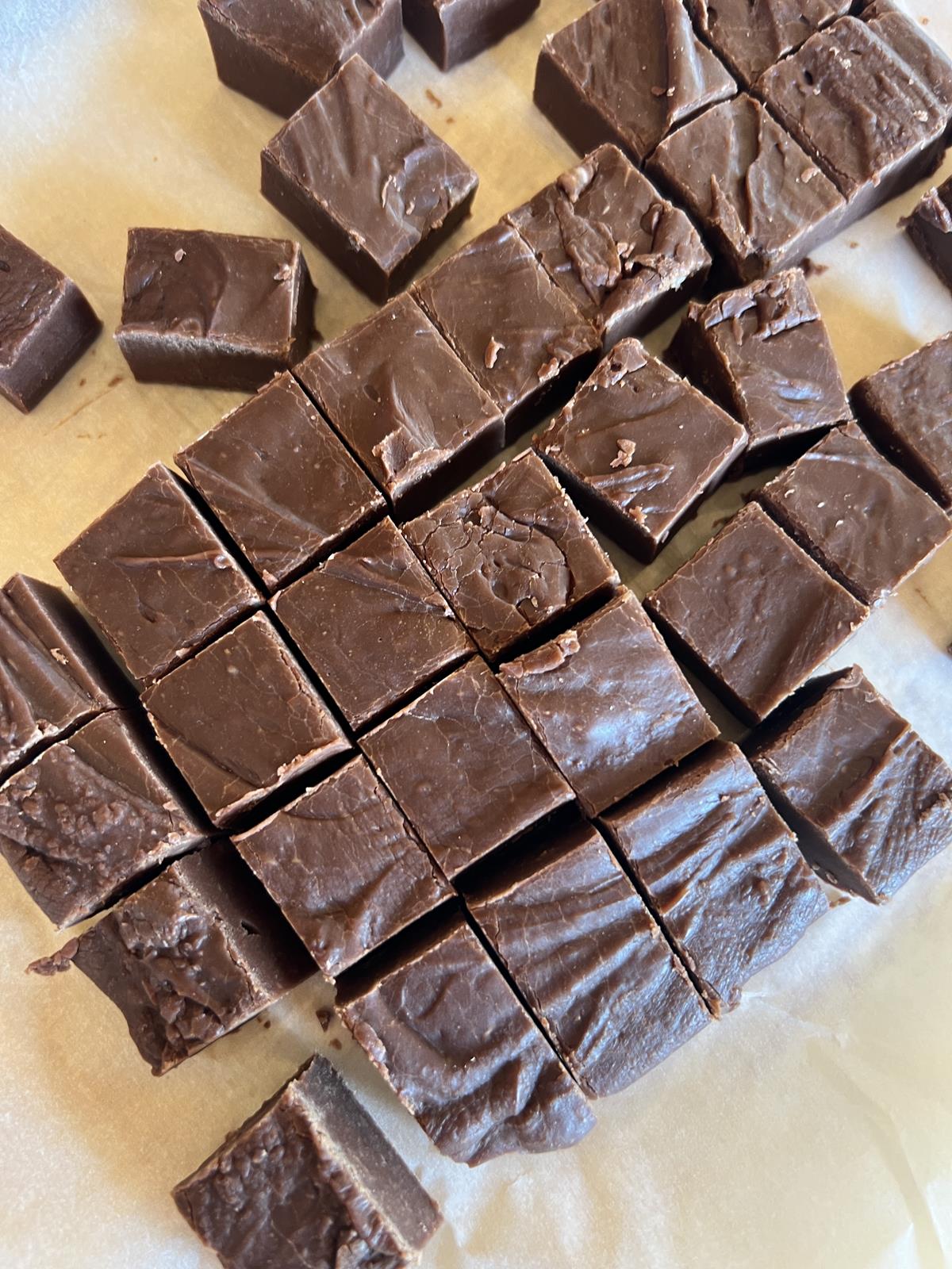 fudge on parchment paper